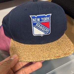 NY Rangers American Needle Snapback Cork Rim Hat Vintage